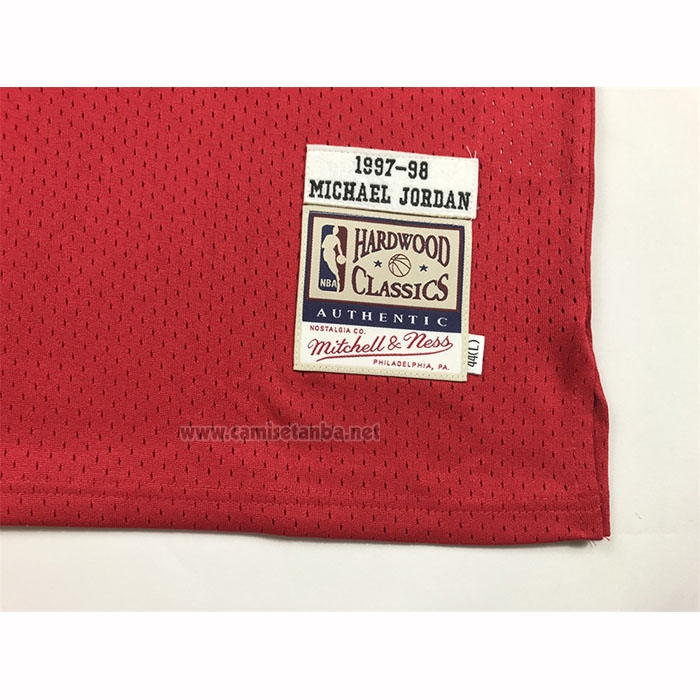 Camiseta Chicago Bulls Michael Jordan NO 23 Autentico 1997-98 Rojo